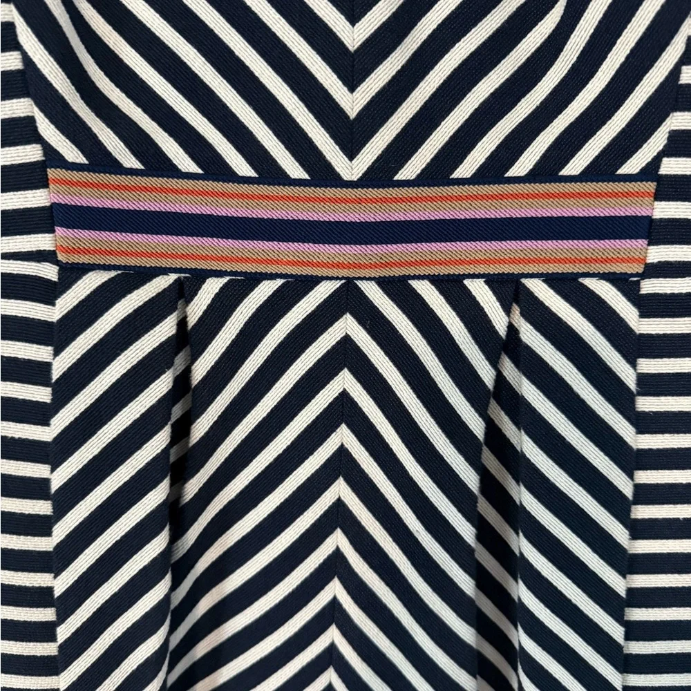 Maeve Mitered Stripe Fit And Flare Dress - Picture 4 of 7